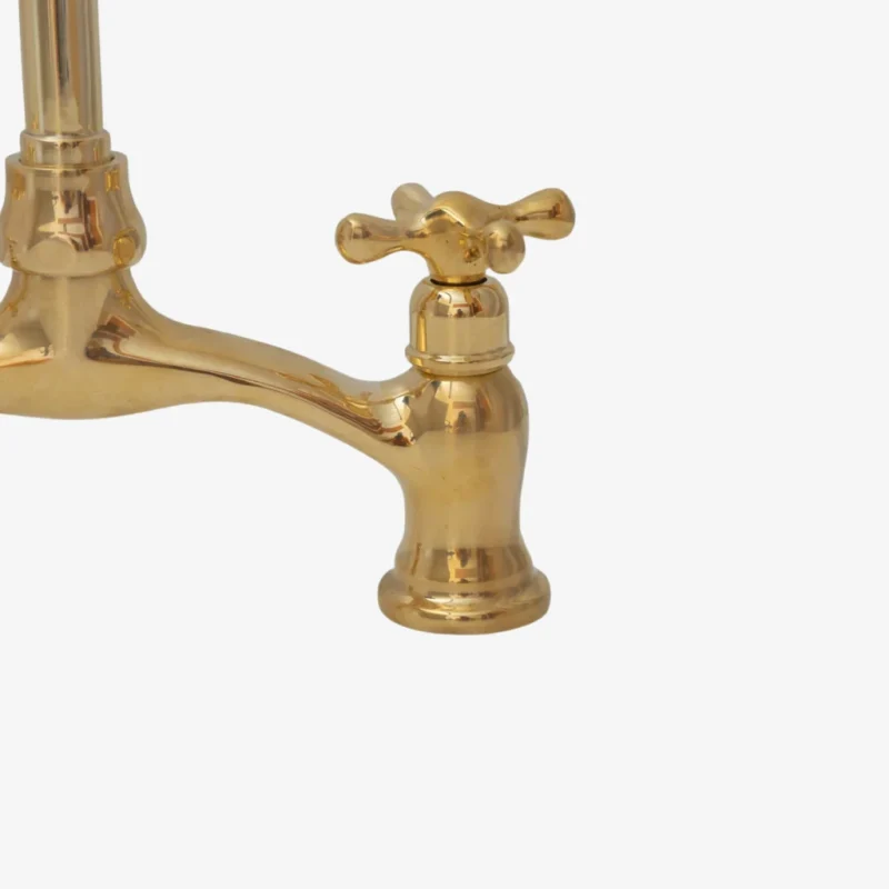 Le Pont Royal - Unlacquered Brass Bridge Kitchen Faucet