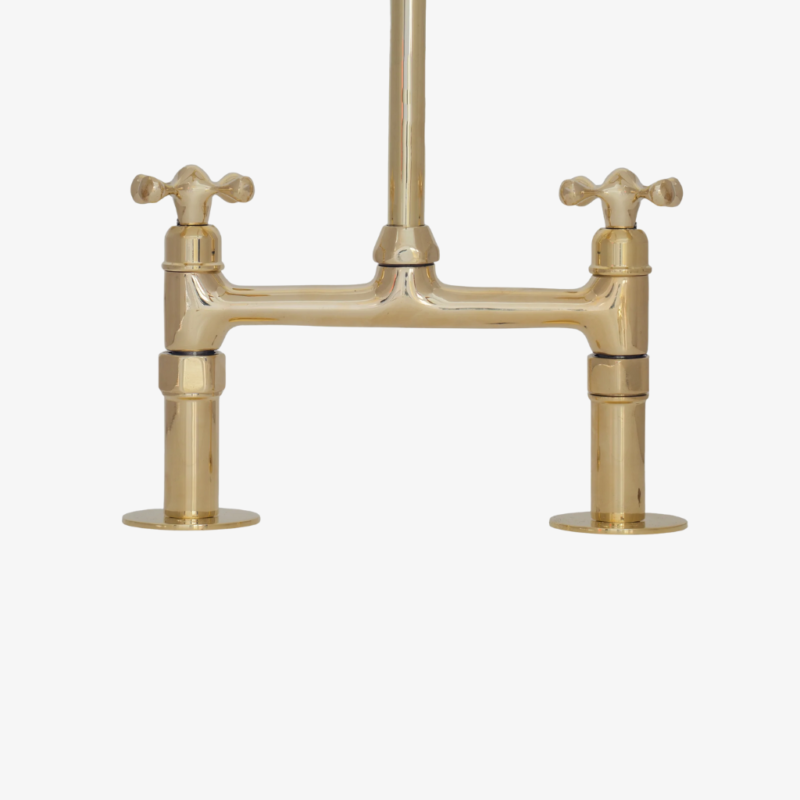 Le Faubourg - Unlacquered Brass Square Spout Bridge Kitchen Faucet