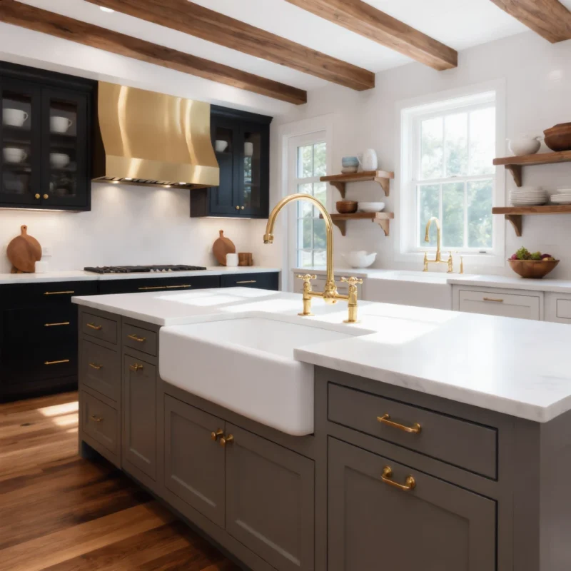 Le Marais – Unlacquered Brass Bridge Kitchen Faucet