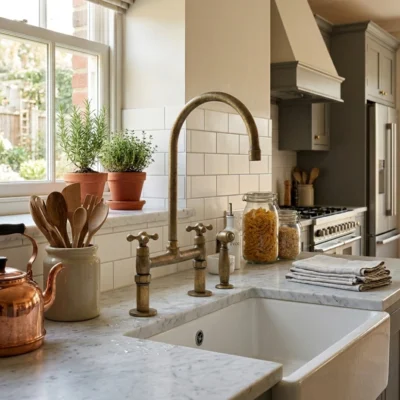Le Palais Royal - Unlacquered Brass Bridge Kitchen Faucet