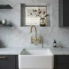 Luxembourg - Unlacquered Brass Wall-Mounted Bridge Kitchen Faucet