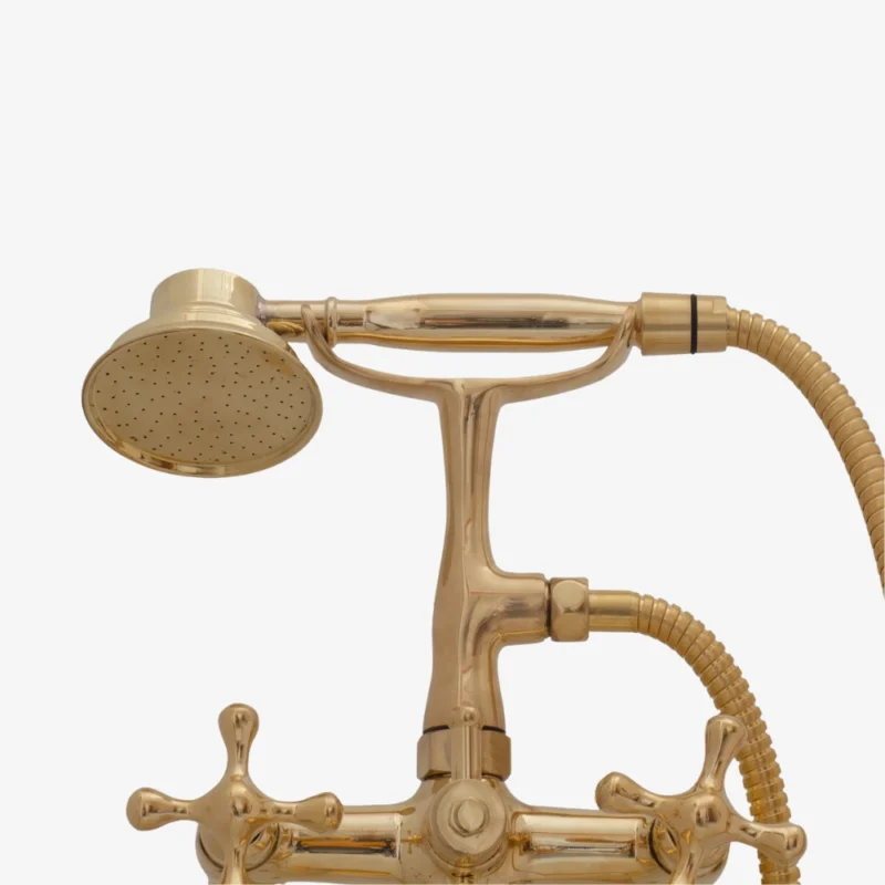 Le Bain - Unlacquered Brass Freestanding Tub Filler with Handheld Shower