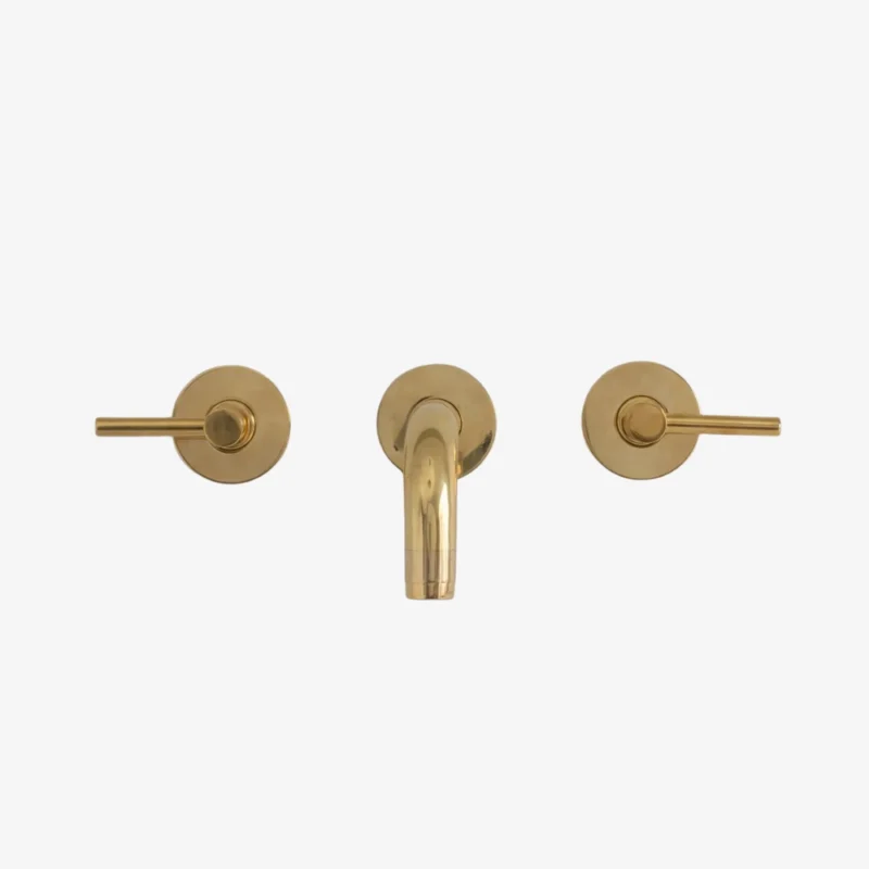 Le Cluny - Unlacquered Brass Widespread wall-mounted Faucet