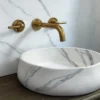Le Cluny - Unlacquered Brass Widespread wall-mounted Faucet