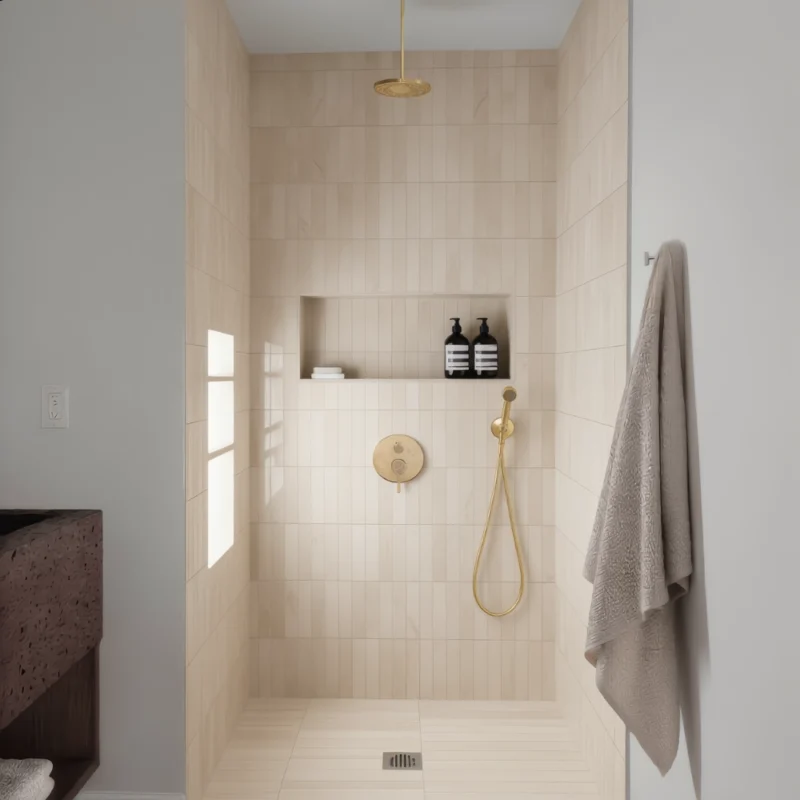 L’Harmonie - Unlacquered Brass Ceiling Overhead Shower System