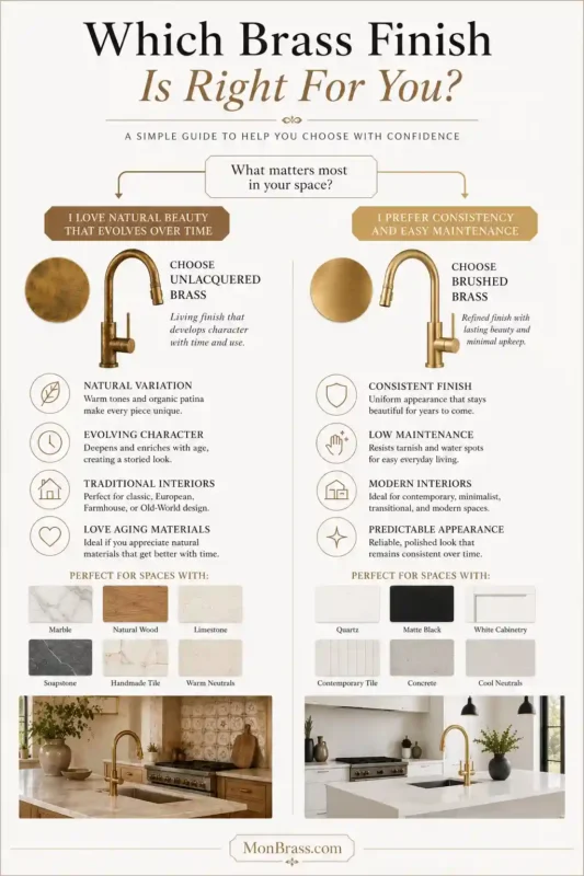 Unlacquered Brass vs Brushed Brass: Which Finish Is Right for Your Home?