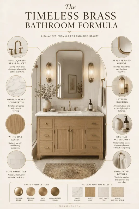 Unlacquered Brass Bathroom Design Ideas: Elegant Ways to Create a Timeless Space