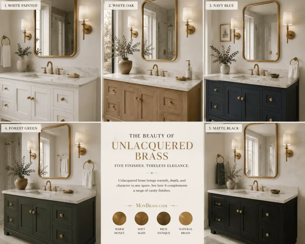 Unlacquered Brass Bathroom Design Ideas: Elegant Ways to Create a Timeless Space