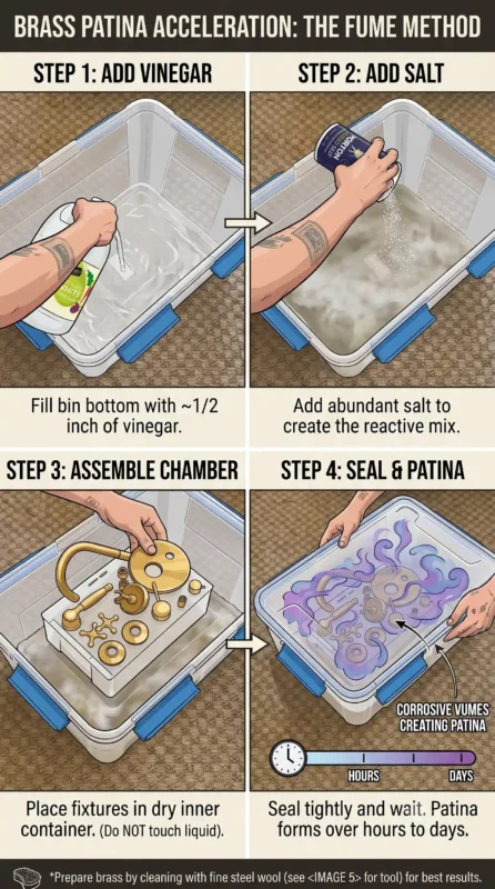 How to Speed Up the Aging Process of Unlacquered Brass: The Fume Methode