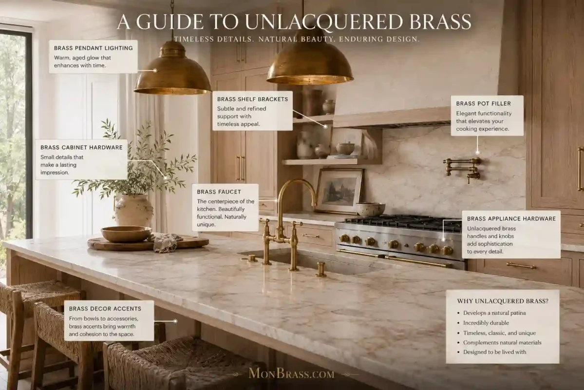 Unlacquered Brass Kitchen Design Ideas: Timeless Ways to Add Warmth and Character