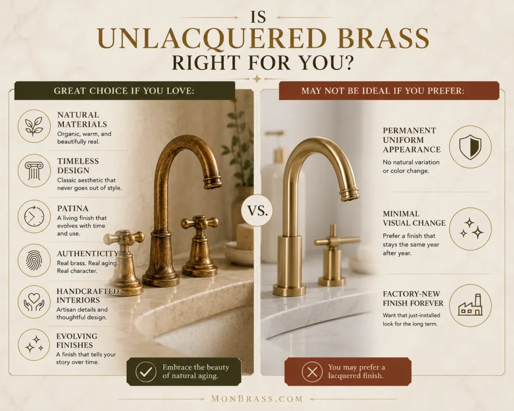 Is Unlacquered Brass Good for Bathrooms?
