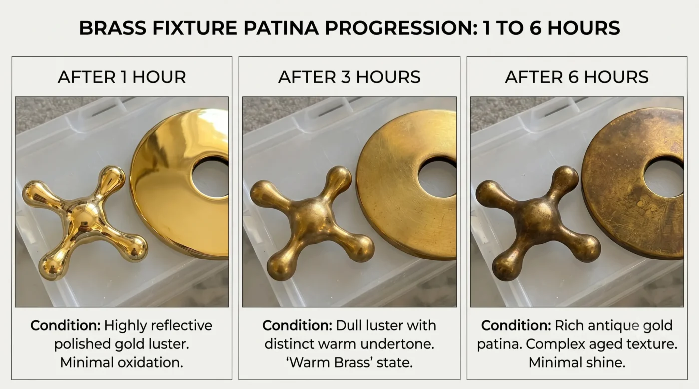 How to Speed Up the Aging Process of Unlacquered Brass: The Fume Methode