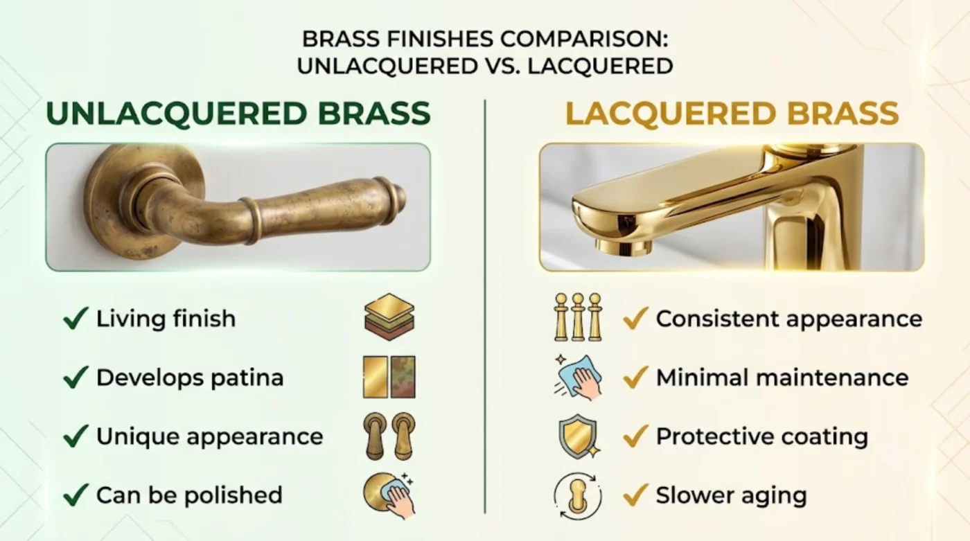 Unlacquered Brass: The Complete Guide to Patina, Care, Design & Buying Decisions