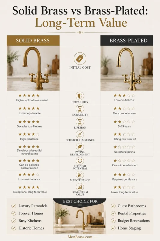 Solid Brass vs Brass-Plated Fixtures: Which One Is the Better Investment?