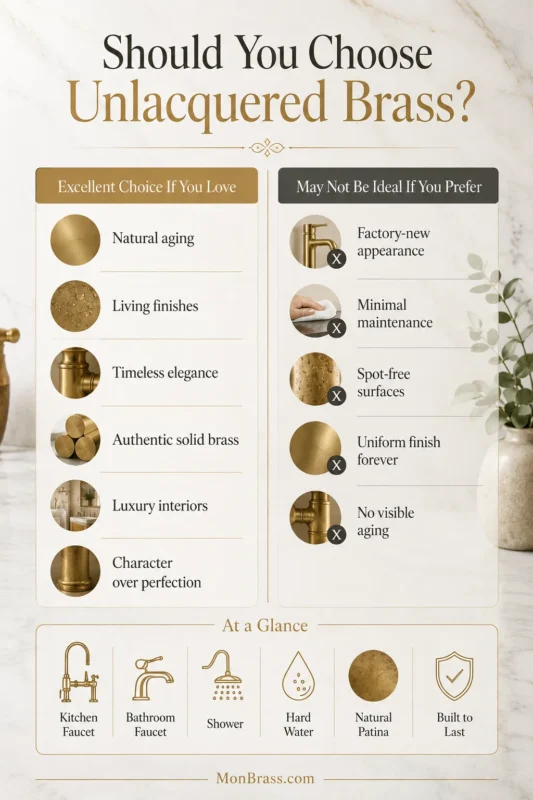 Is Unlacquered Brass Safe for Water? What Homeowners Should Know Before Choosing It