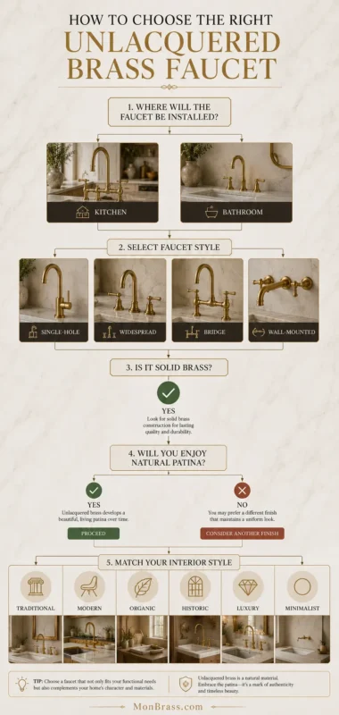 How to Choose an Unlacquered Brass Faucet: A Practical Buying Guide for Kitchens and Bathrooms