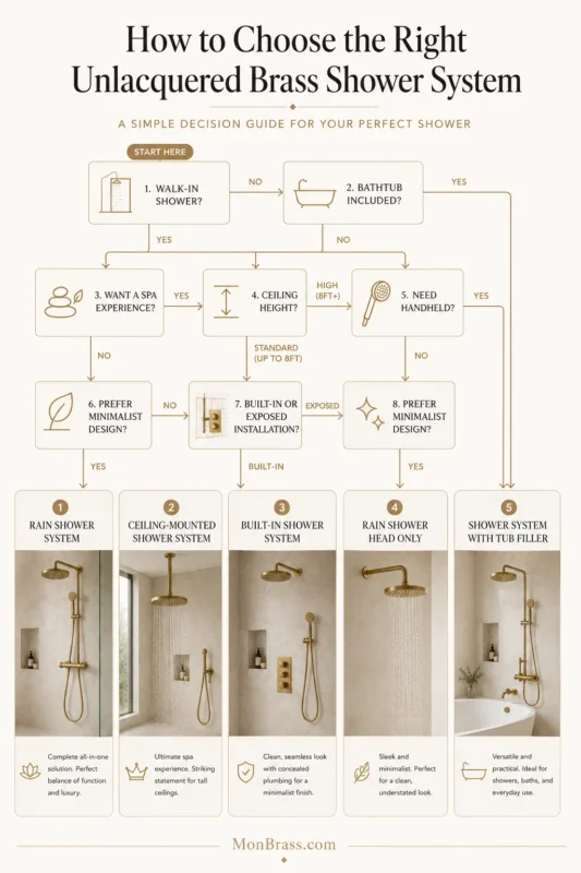 Unlacquered Brass Shower System Buying Guide: How to Choose the Right System for Your Bathroom