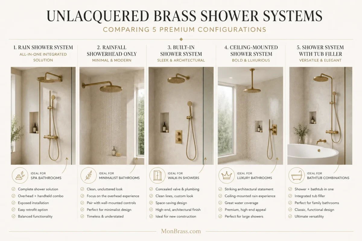 Unlacquered Brass Shower System Buying Guide: How to Choose the Right System for Your Bathroom