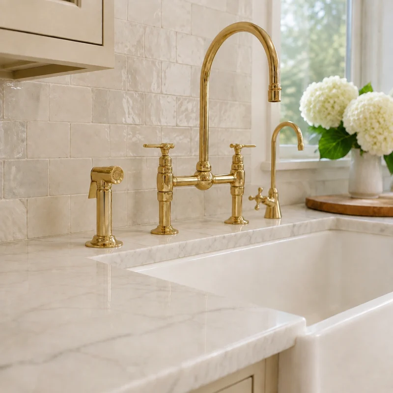 Alternative view of Le Fontenay – Unlacquered Brass Water Dispenser Kitchen Faucet